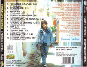 Le 10 canzoni contenute nel CD " 'E femmene 'e Napule"