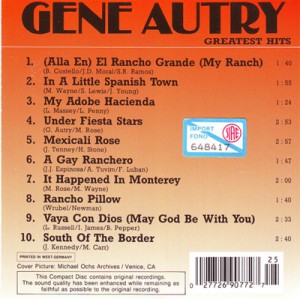 South of the border incluso in questo album di Gene Autry South of the border incluso in questo album di Gene Autry