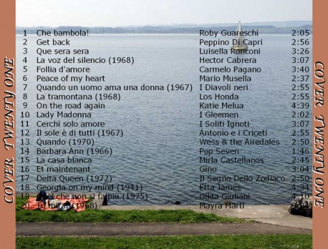 Le 20 canzoni scelte per la 21^ raccolta.