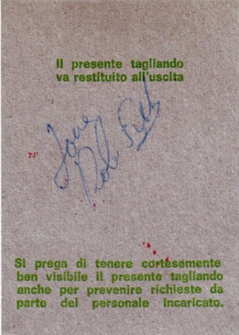 Autografo che Robin Gibb mi dedicò a Domenica in