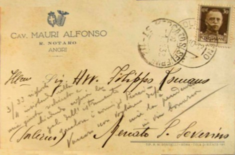 Cartolina spedita da Angri a Mercato S. Severino