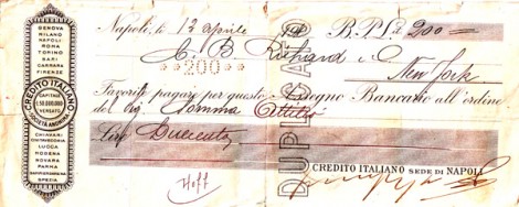 200 lire spedite al Sig. Attilio Somma