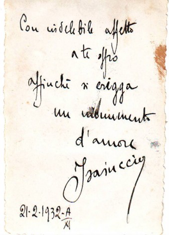 Dedica di Isaiuccio all'amata Clementina (retro foto)