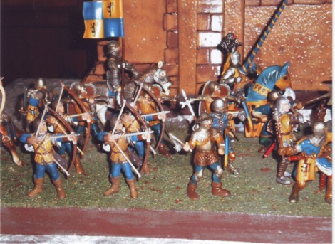 Diorama raffigurante soldatini d'epoca.