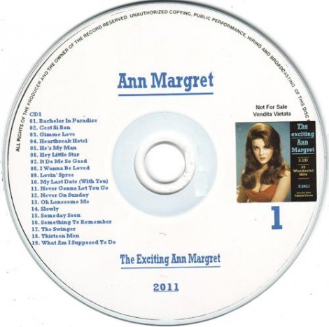 Le canzoni di Ann Margret contenute nel 1° "virtuale" CD