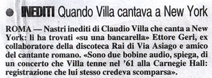 Articolo su "Inediti"