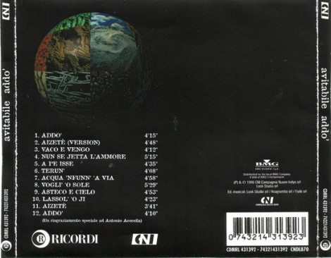 CD "Addò" pubblicato dalla Ricordi BMG