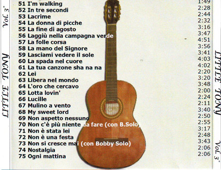 Terzo elenco di canzoni di Little Tony.