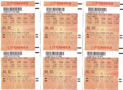 Biglietti giocati col sistema ad ambi combinati per 1 €.
