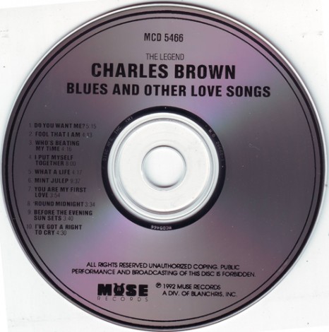 CD di Charles Brown pubblicato dalla Muse nel 1992