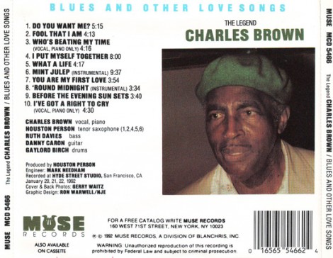10 blues eseguiti, al piano e voce, da Charles Brown