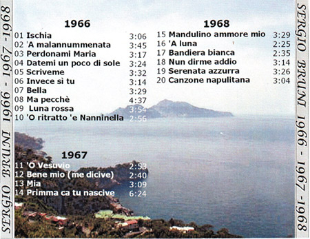 Elenco delle canzoni di Sergio Bruni anni 1966/67/68