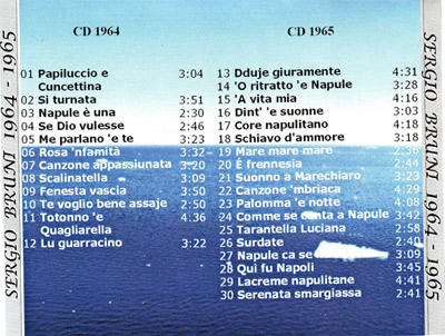 Le canzoni di Sergio Bruni del 1964/65