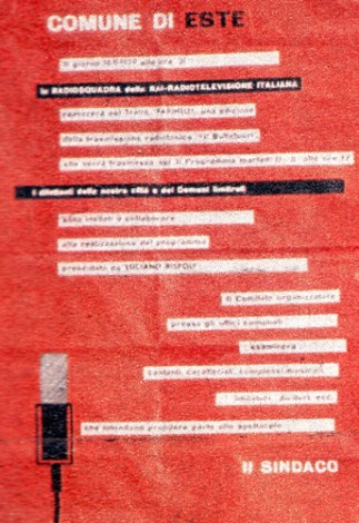 Manifesto fatto affiggere dal Sindaco di Este.