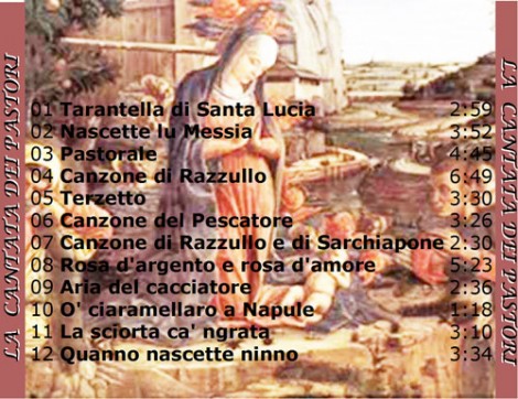 Brani contenuti nel virtuale CD "La Cantata dei pastori"