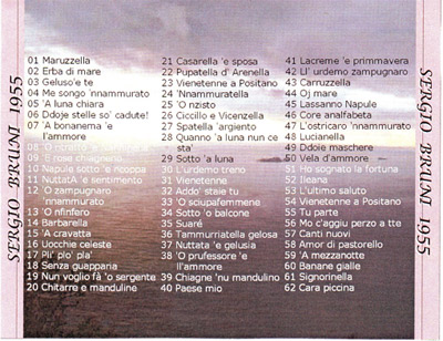 Elenco delle canzoni del 1955 incise da Sergio Bruni.