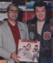 Carlo con Bobby Solo alla presentazione dell’ultimo LP dei Robot