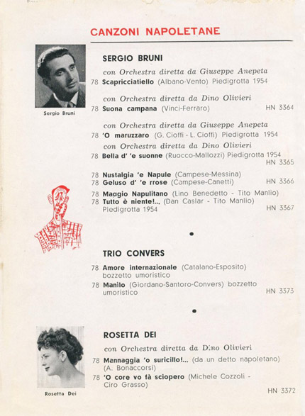 Il 78 giri introvabile del "Trio Convers", pubblicato nel 1954