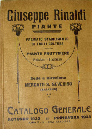 Catalogo di "Piante" della Ditta Giuseppe Rinaldi.