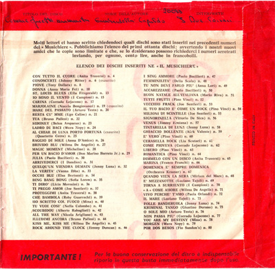 Catalogo parziale dei dischi flexi "Il Musichiere"