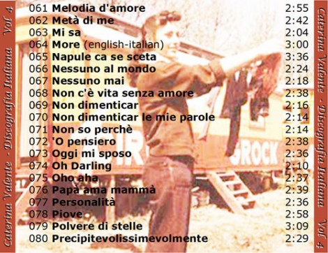4° elenco di canzoni cantate da Caterina Valente