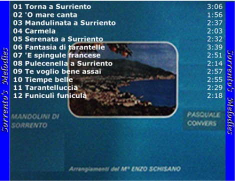 I brani contenuti nell'LP "Sorrento's melodies"