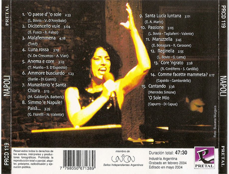 Elenco delle canzoni interpretate da Cristina Pèrsico.