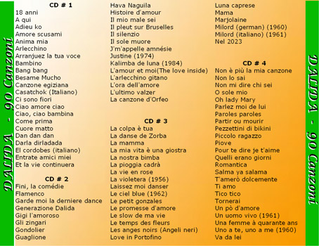 Virtuale compilation quadrupla dei successi di Dalida.