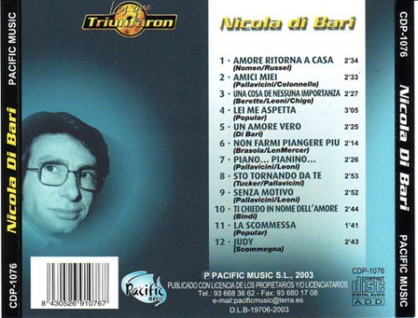 I grandi successi di Nicola Di Bari del primo periodo