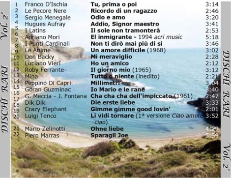Elenco di canzoni rare per reperibilità dei supporti.