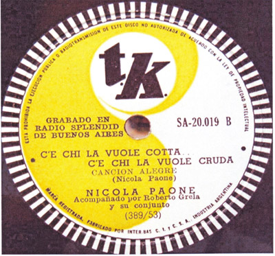 Disco 78 giri di Nicola Paone