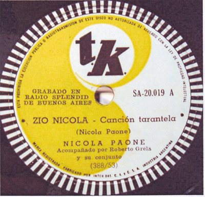 Raro 78 giri di Nicola Paone