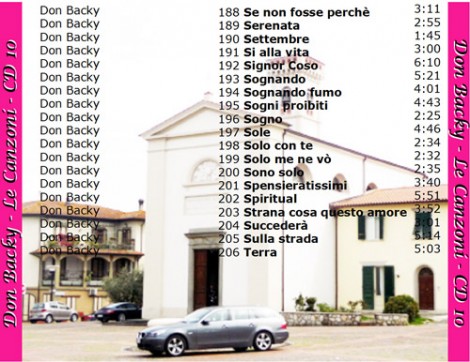10° elenco di un CD virtuale (inesistente) di Don Backy
