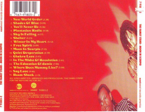 I titoli del CD "Moon in Scorpio"