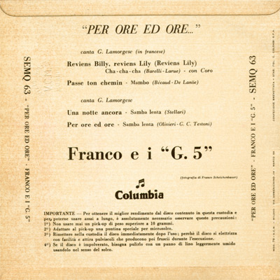 Franco e i G5, back N.10