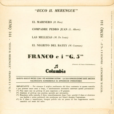 Franco e i G5, back EP N.20