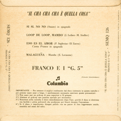 Franco e i G5, back EP N.21