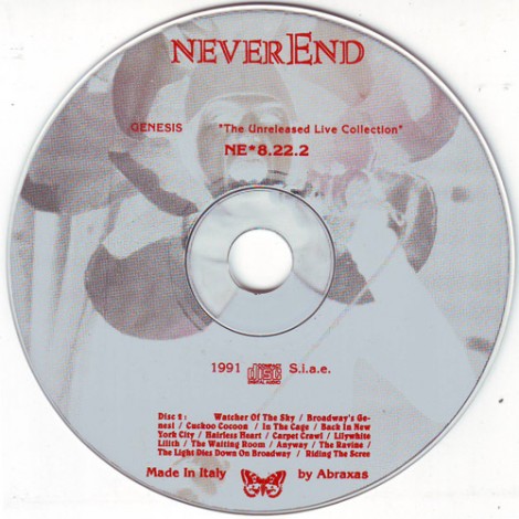 2° CD live dei Genesis pubblicato nel 1991 su etichetta NeverEnd