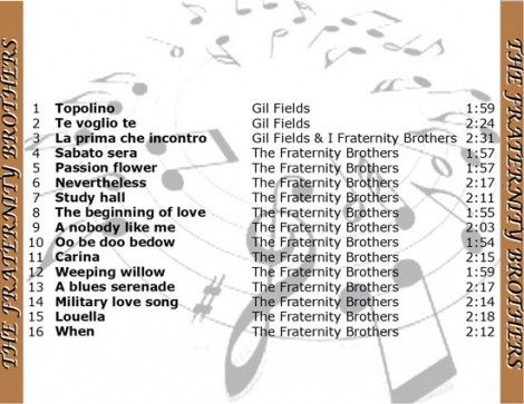 Elenco delle canzoni più belle di Gil Fields & The Fraternity Brothers