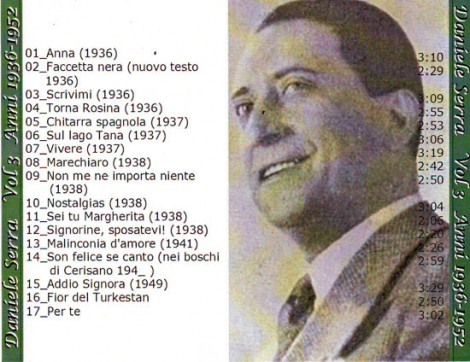 Le canzoni del periodo 1936/52 cantate da Daniele Serra
