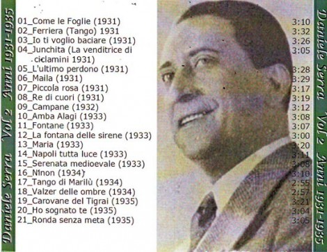 Le canzoni di Daniele Serra del periodo 1931/35