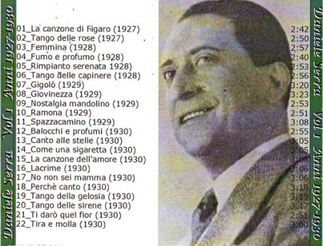 Le canzoni degli anni 1927/30 cantate da Daniele Serra