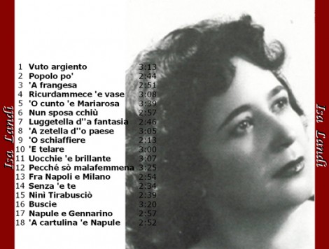 I 18 brani inclusi nel CD Serie Storica
