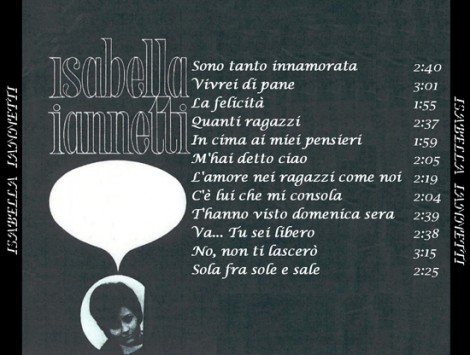 Le canzoni contenute nel 33 giri di Isabella Iannetti