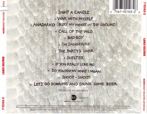 I titoli contenuti nel CD di Lance Keltner