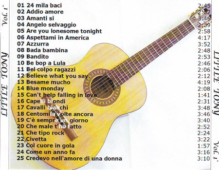 Elenco delle prime 25 canzoni selezionate di Little Tony.