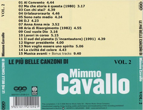 Titoli inclusi nel CD "virtuale" Vol.2 inesistente di Mimmo Cavallo