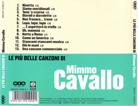 I titoli contenuti nel CD di Mimmo Cavallo