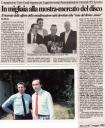 Articolo riguardante la mostra e Carlo con Pippo Baudo durante una pausa di “Domenica in”