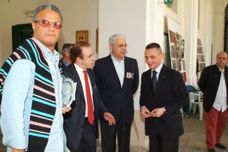 Pino Imparato col Sindaco di Mercato S. Severino